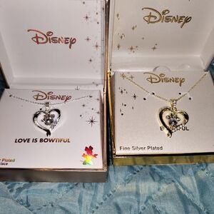 Disney Silver and Gold Heart Pendant Necklace